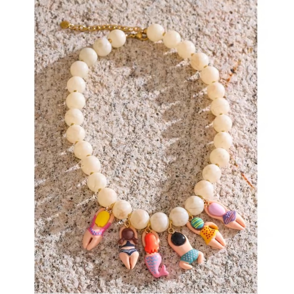 Summer Beach Girls Charm Colorful Bikini Gold Necklace